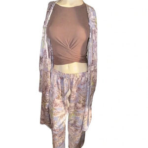 Women's Floral Kimono Multicolor Size 1X Casual